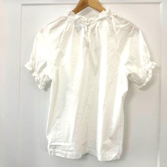 Ruffle Neck Short Sleeve Blouse - Picture 2 of 2